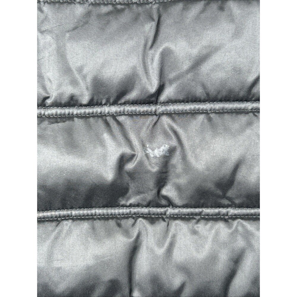 Nautica Black Puffer Jacket Women’s Small Gorpcore Fur Trim Zipper Long Sleeve - Picture 3 of 7